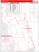 St. Johns County, FL Digital Map Red Line Style